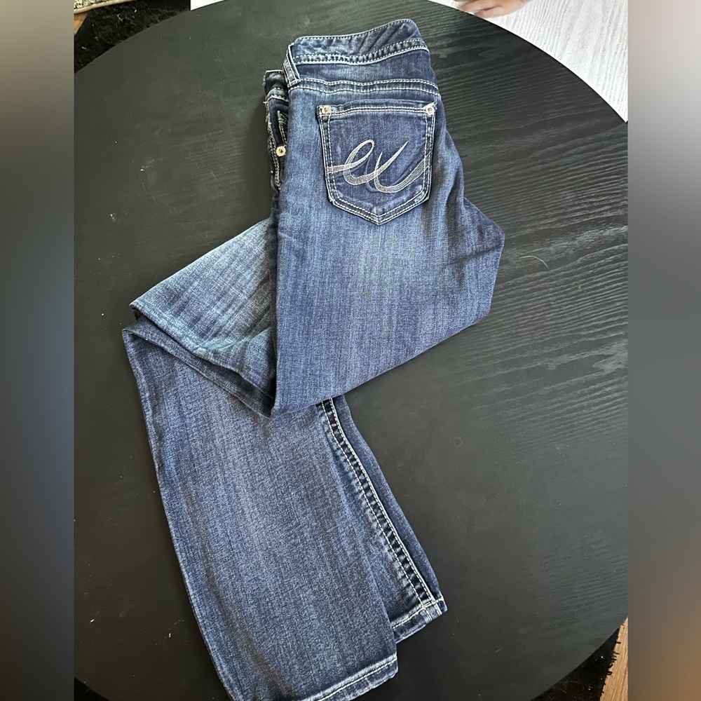 Express Blue Skinny Low Rise Jeans with Classic Design